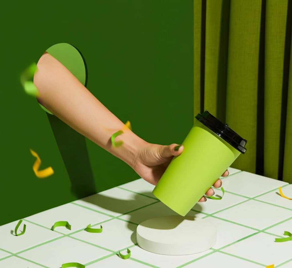 AI photoshoot template scene for ecommerce product